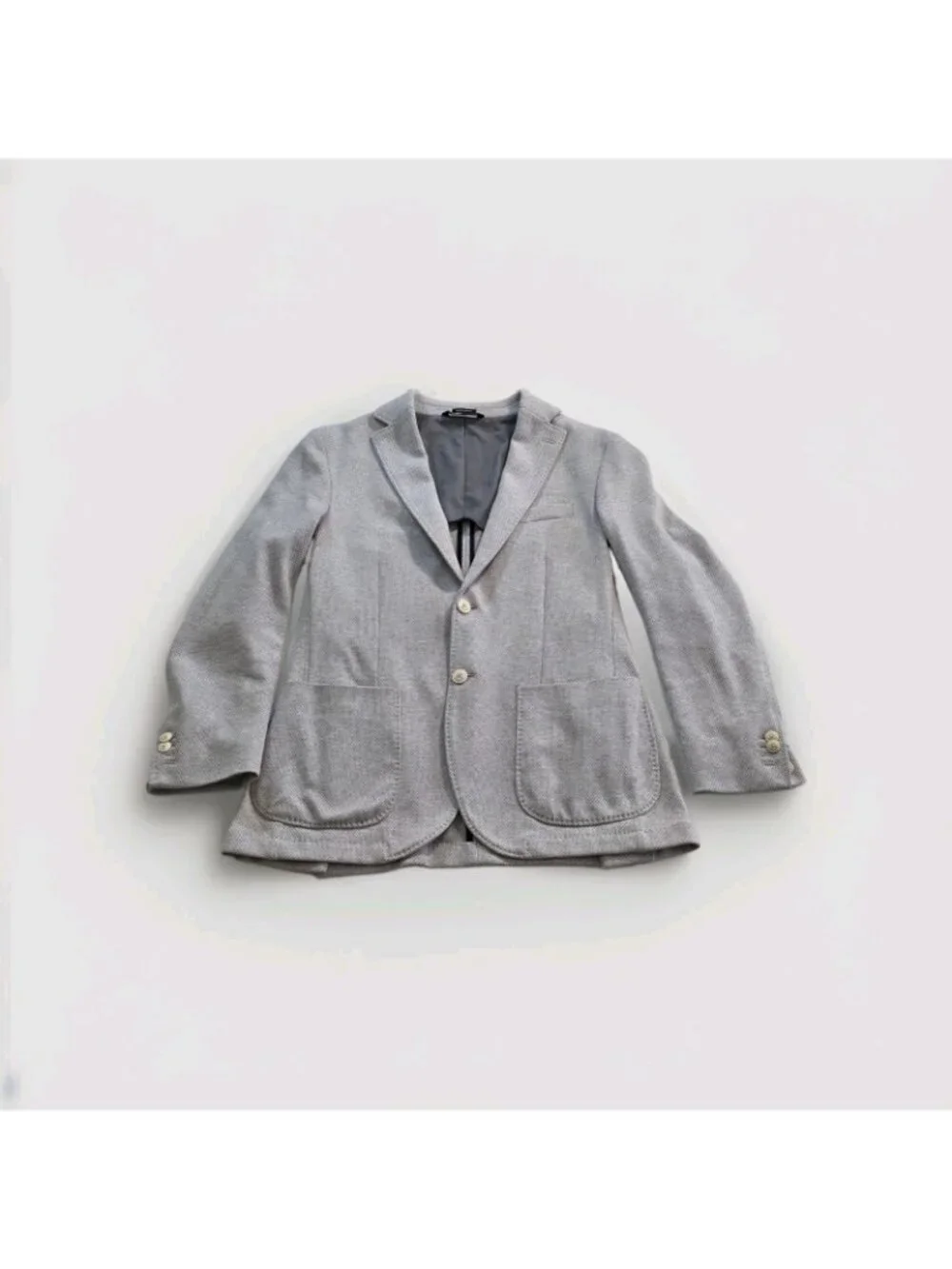 Massimo Dutti Knit Blazer Mens 38R / EU 48 Gray Unstructured Microtextured Edgy